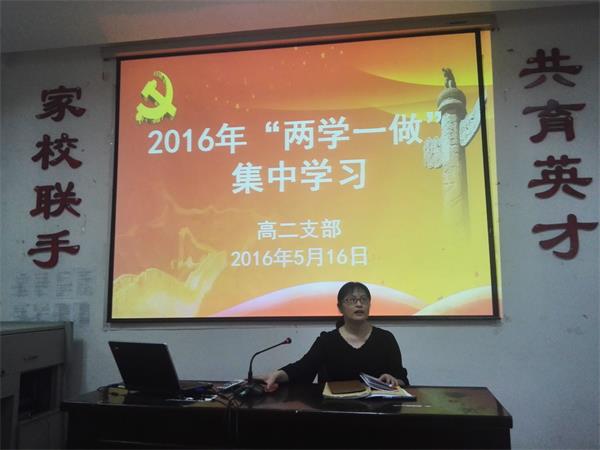 【2017届高二】高二支部开展“两学一做”集中学习活动