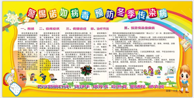 健康教育宣传栏——警惕诺如病毒，预防冬季传染病