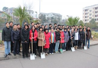 我校高三年级开展“栽下纪念树，感恩母校情”主题活动