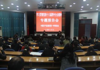 我校召开学习贯彻党的十八届四中全会精神专题报告会