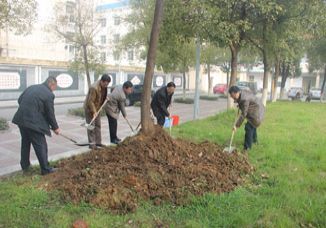 播绿撒翠润校园